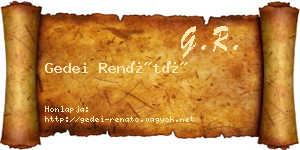 Gedei Renátó névjegykártya